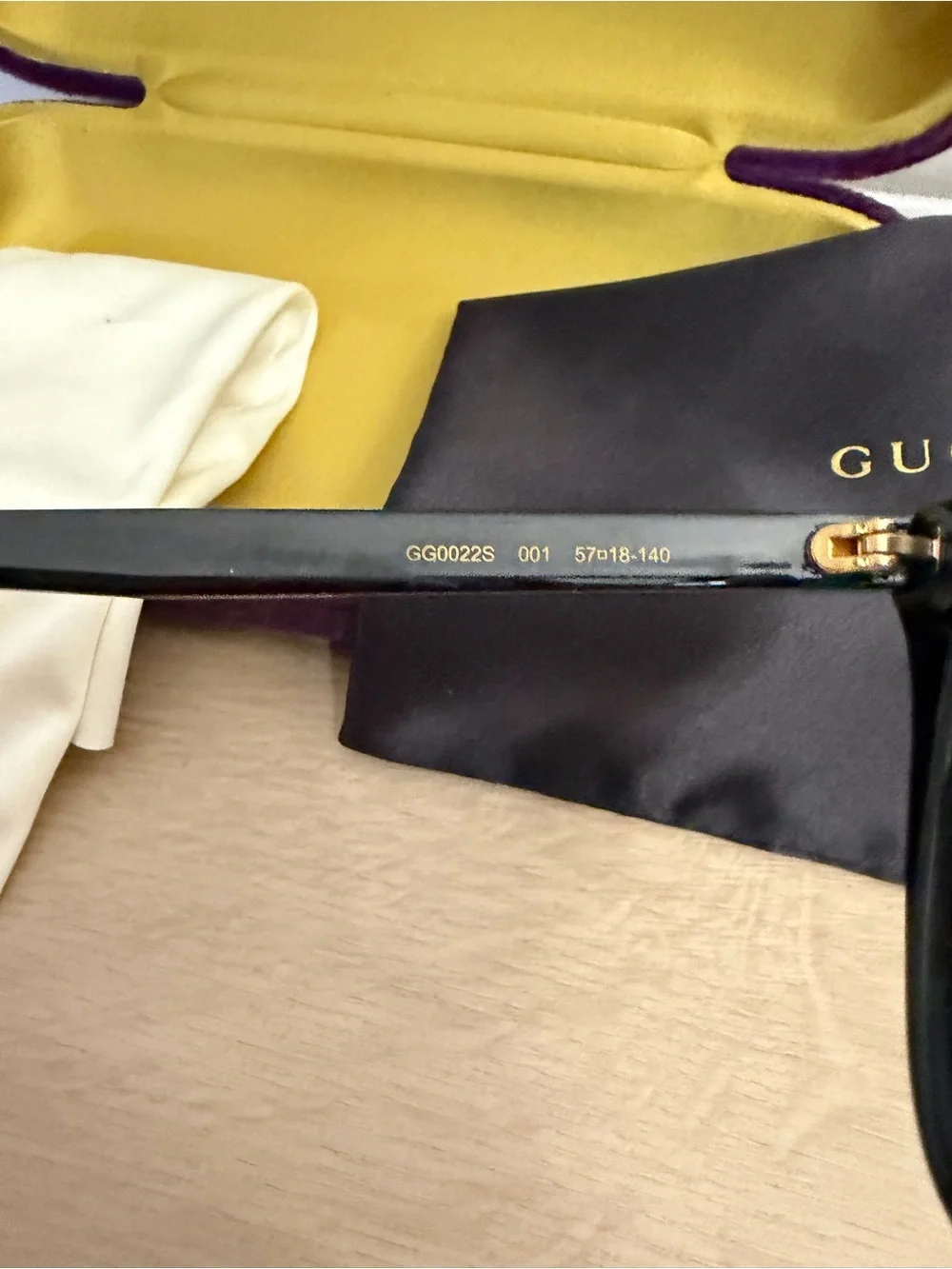 Gucci Black Oversized Square Sunglasses with Gold Logo Accent